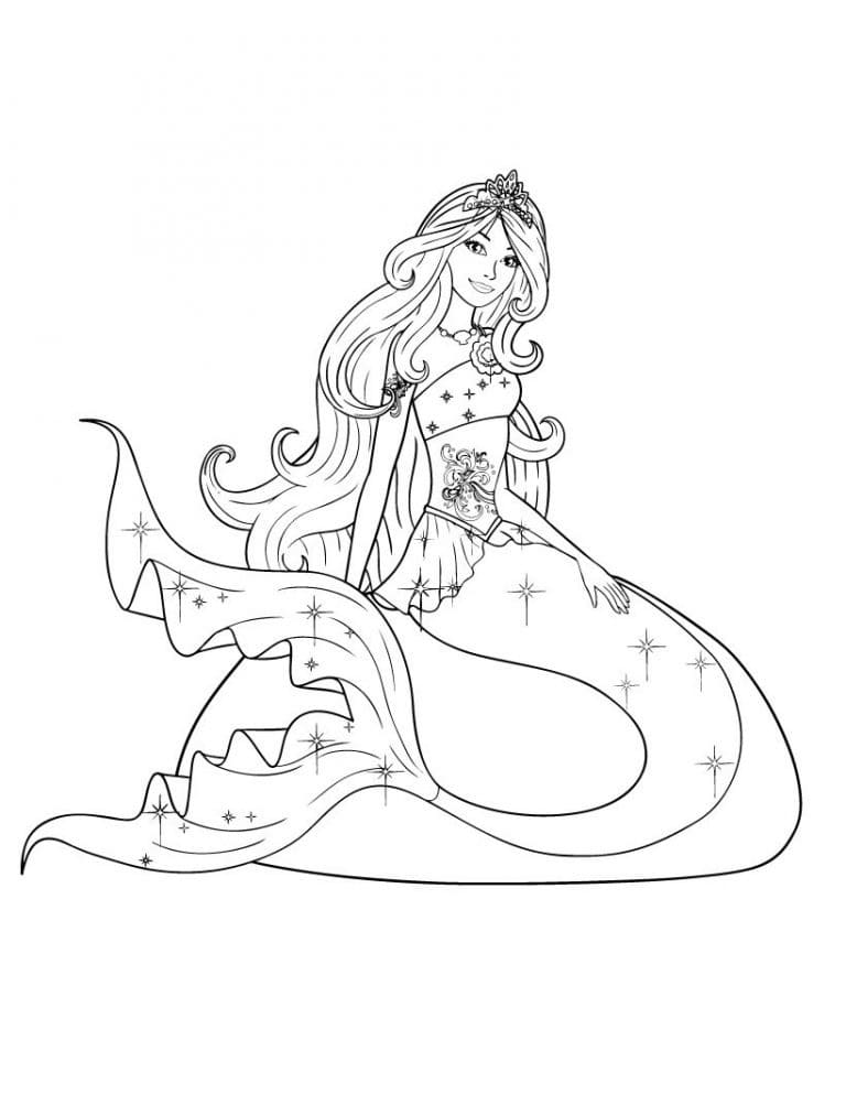 Coloriage barbie sirène incroyable