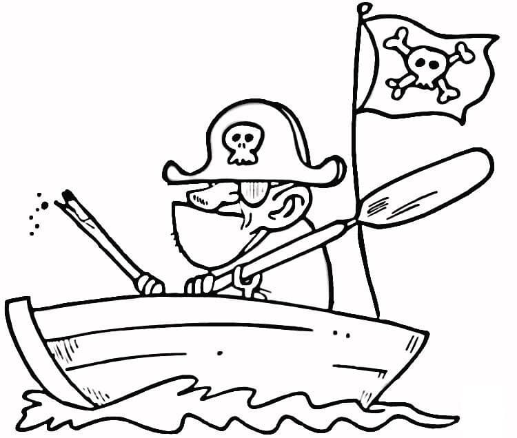 Coloriage barque de pirates à imprimer