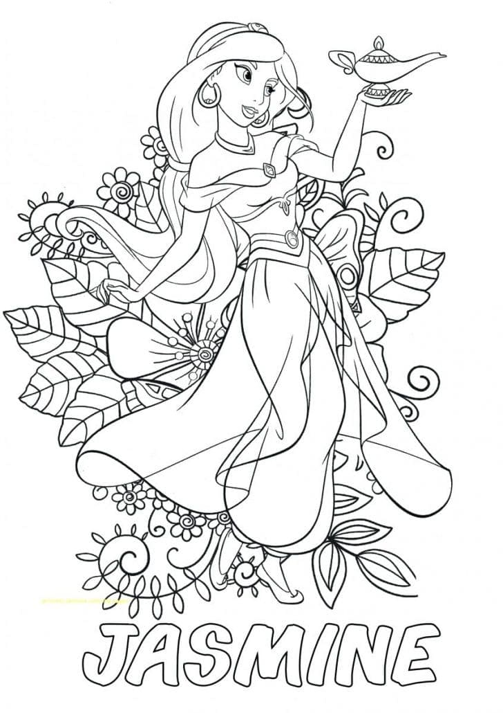 Coloriage beau jasmine à imprimer