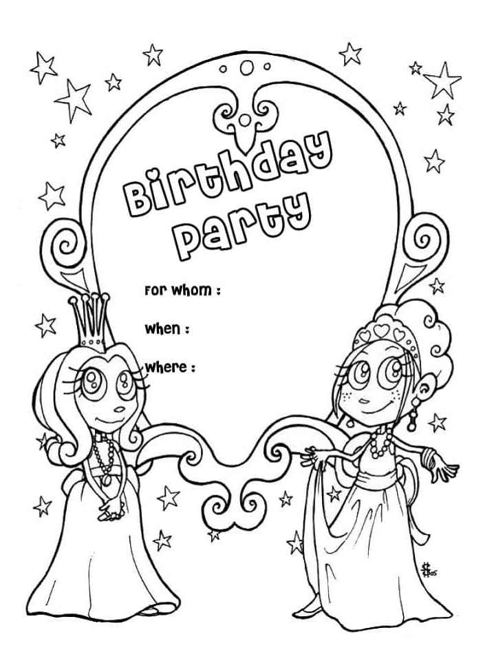 Coloriage Carte D’anniversaire à imprimer