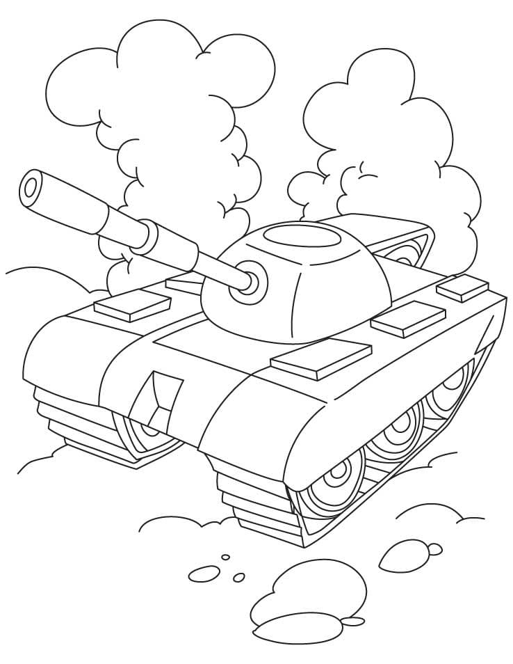 Coloriage char militaire 2 à imprimer