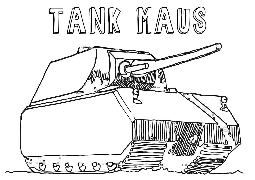 Coloriage char militaire maus à imprimer