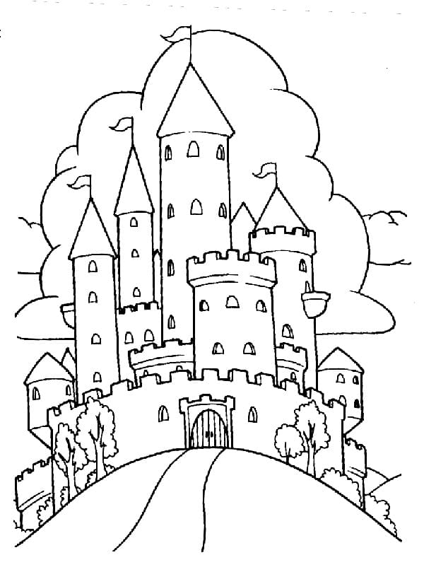 Coloriage château 8 à imprimer