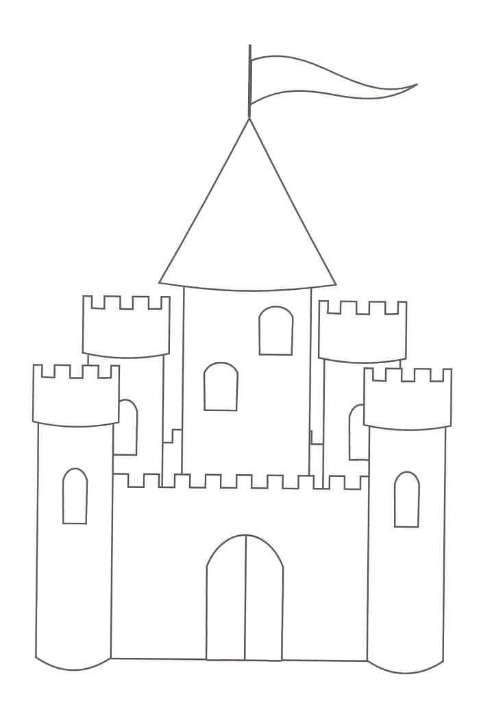 Coloriage château simple à imprimer