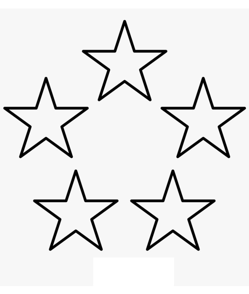 Coloriage cinq étoiles à imprimer