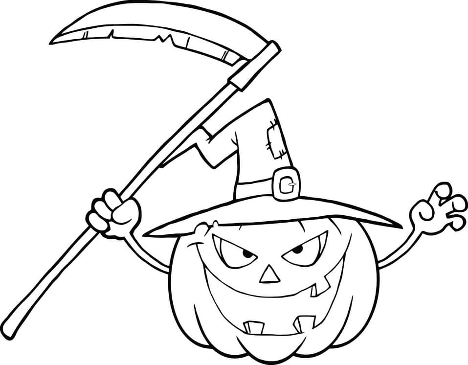 Coloriage citrouille d'halloween 4