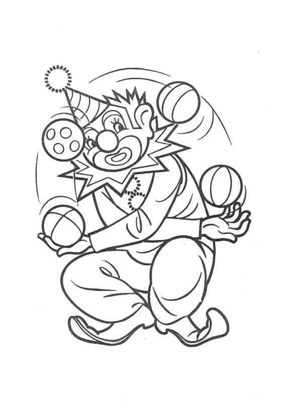 Coloriage clown de cirque 4