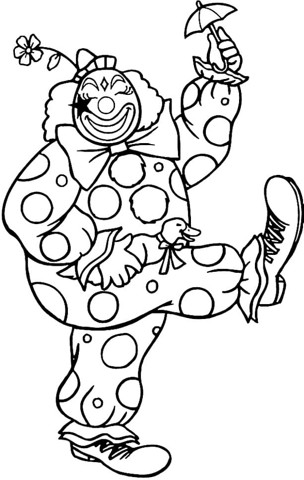 Coloriage clown drôle 1