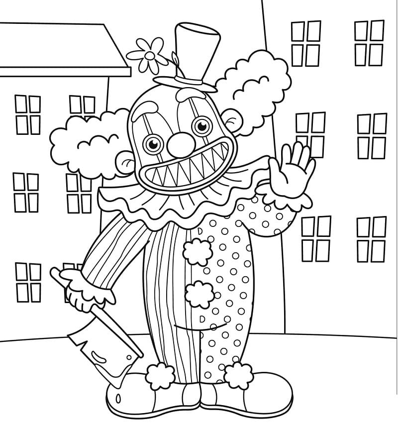 Coloriage clown maléfique 1