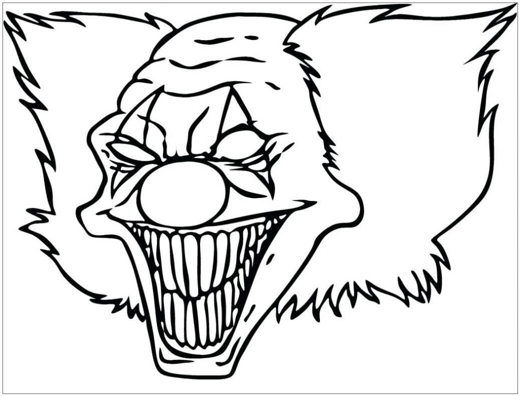 Coloriage clown maléfique 4 à imprimer