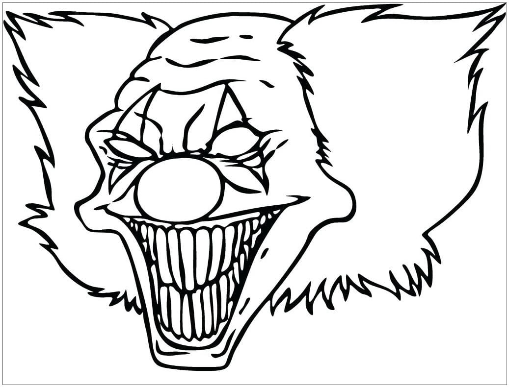 Coloriage clown maléfique 4