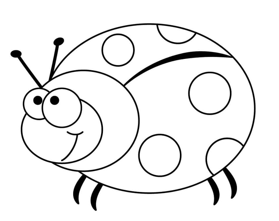 Coloriage coccinelle insecte rouge et noir à imprimer