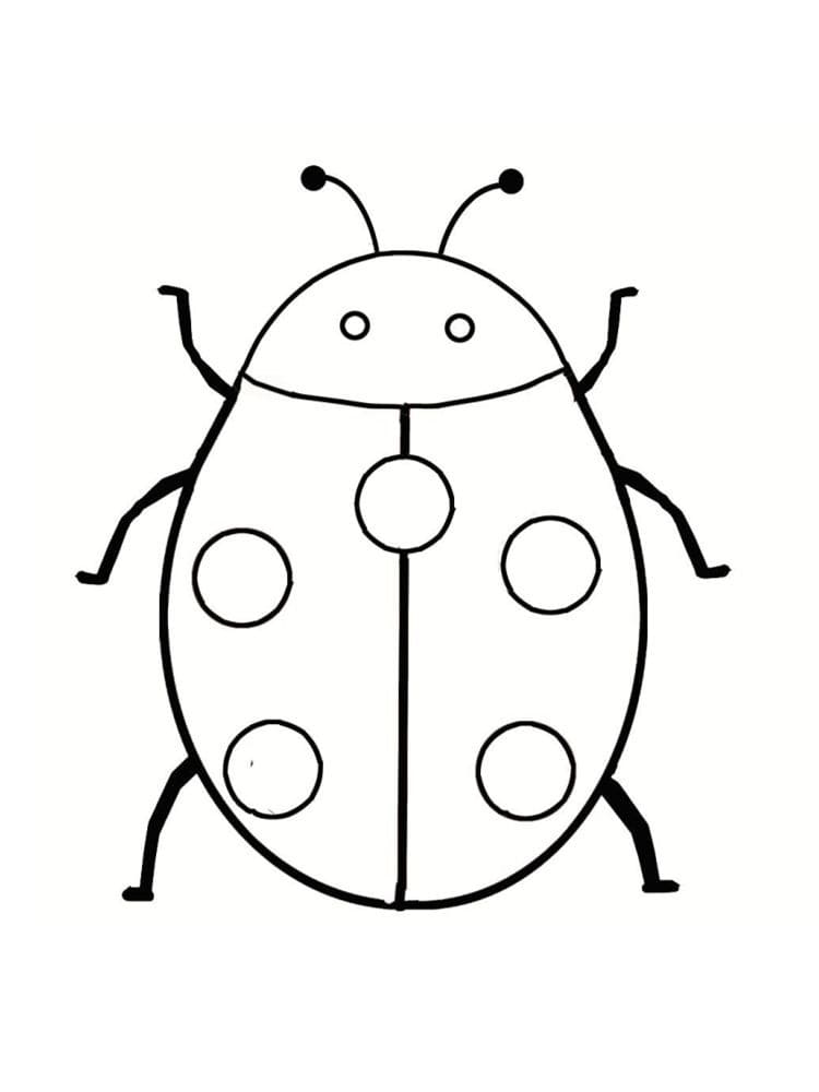 Coloriage coccinelle simple