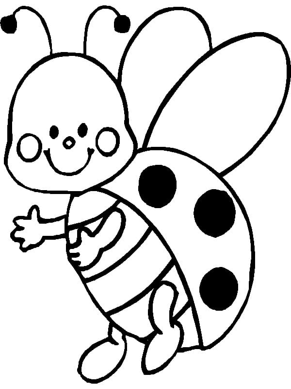 Coloriage coccinelle souriante à imprimer