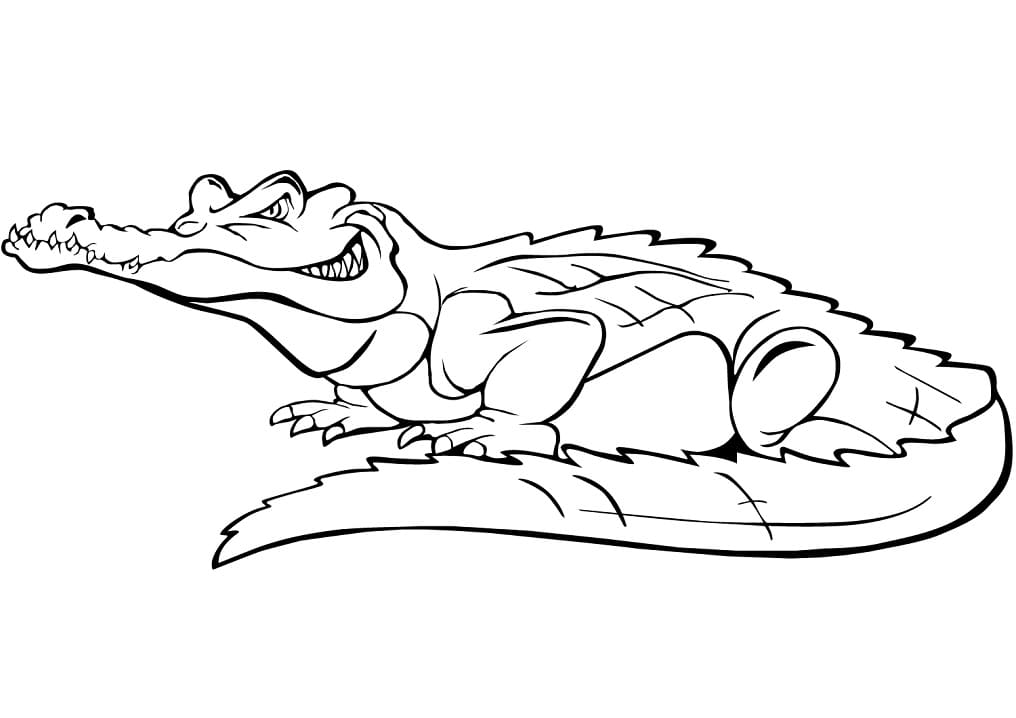 Coloriage crocodile de bande dessinée à imprimer