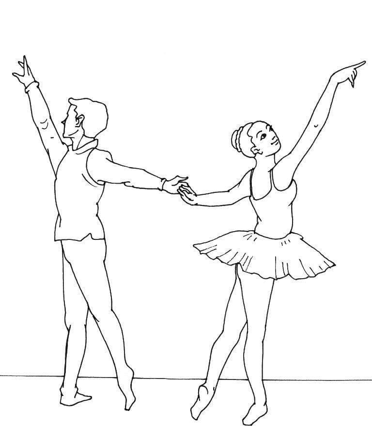 Coloriage danseur et danseuse à imprimer