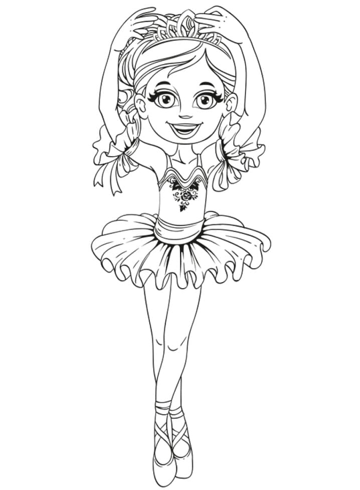 Coloriage danseuse etoile belle fill à imprimer