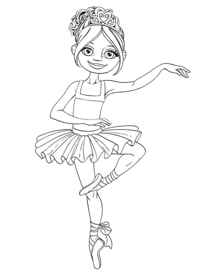 Coloriage danseuse etoile princesse à imprimer