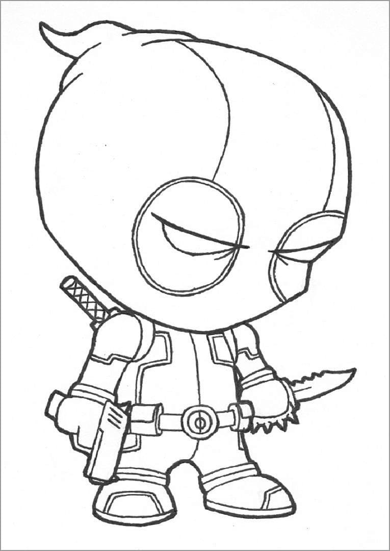 Coloriage deadpool adorable