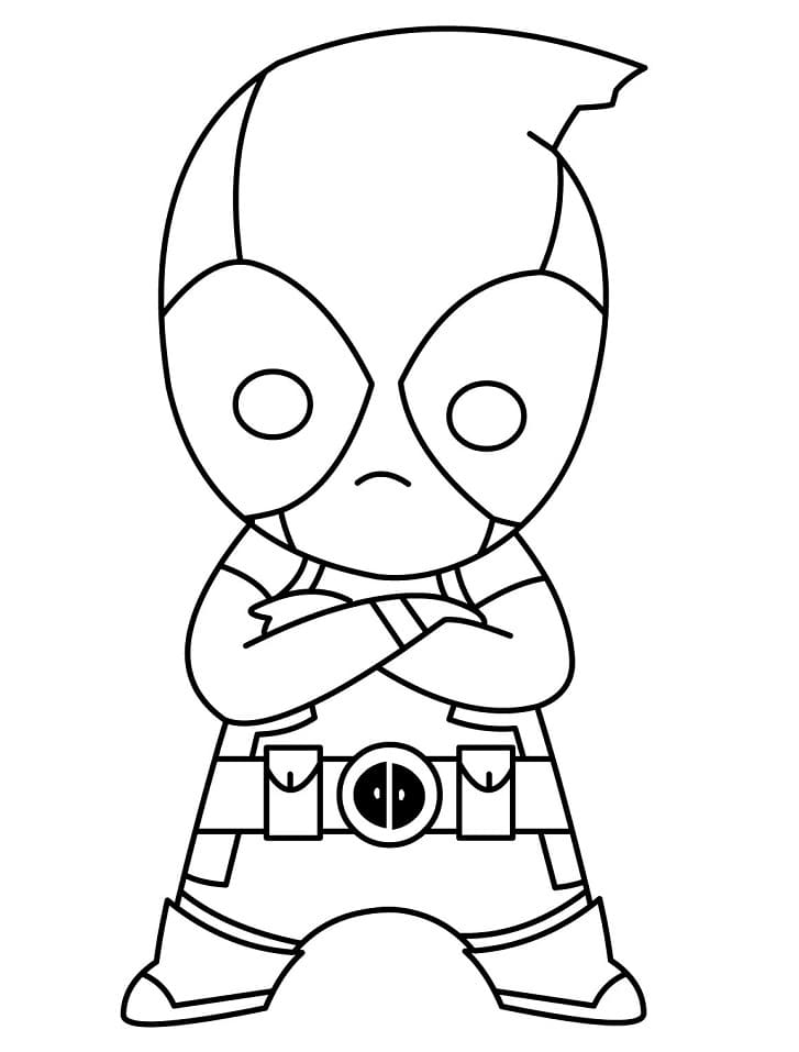 Coloriage deadpool mignon