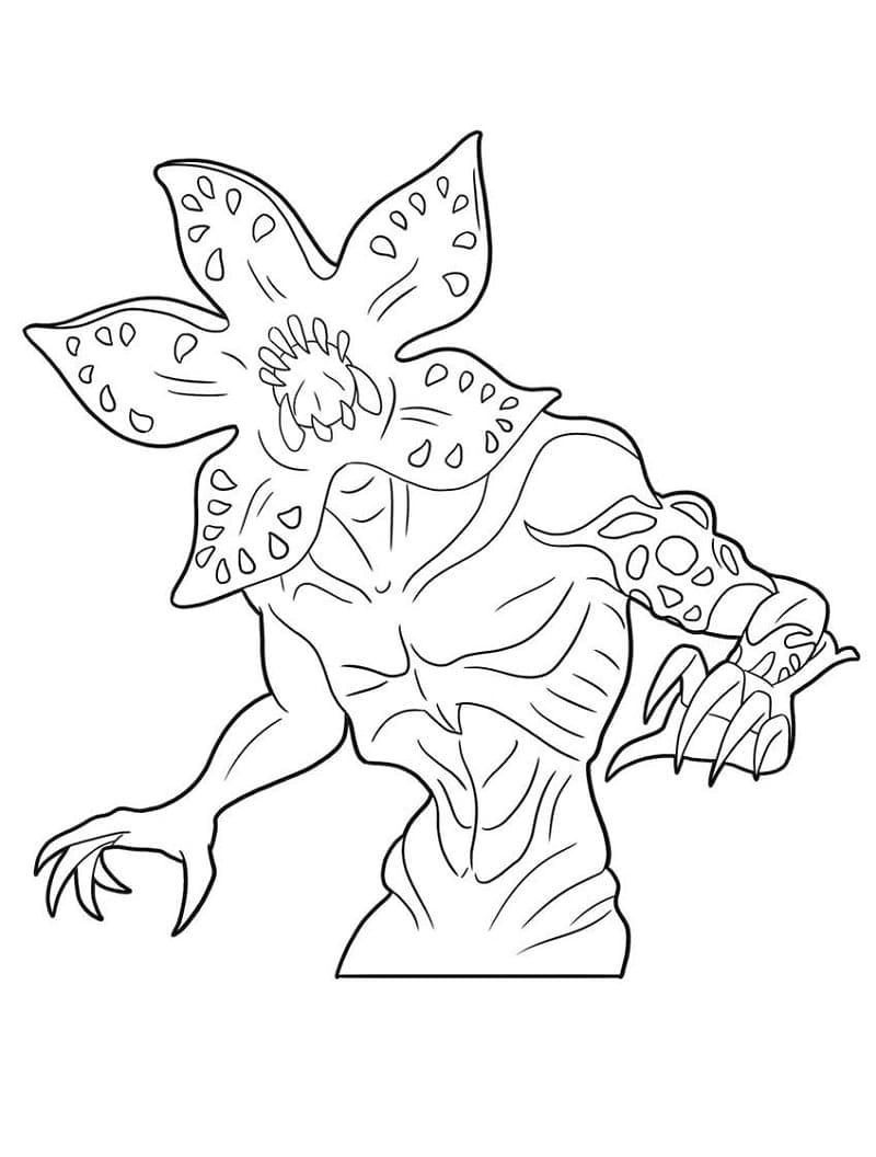 Coloriage demogorgon de stranger things à imprimer