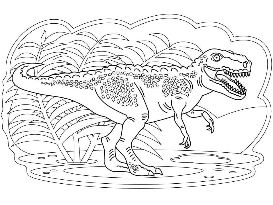 Coloriage dinosaure t rex 2