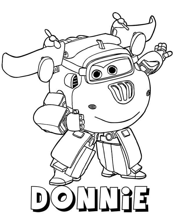 Coloriage donnie de super wings