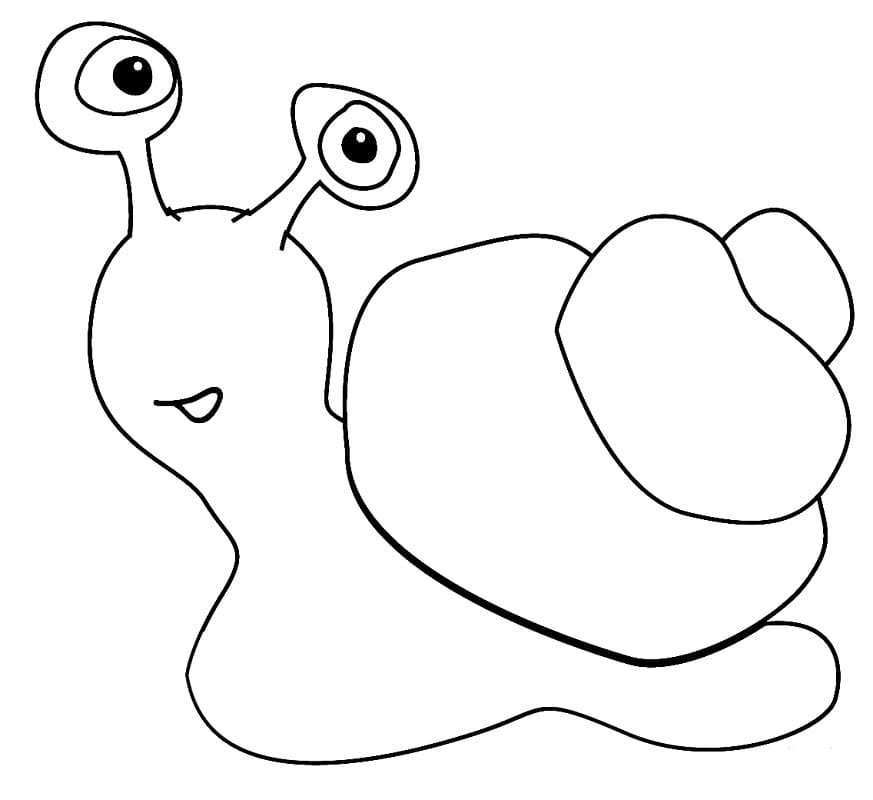 Coloriage escargot de dessin animé à imprimer