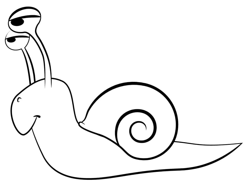 Coloriage escargot drôle à imprimer