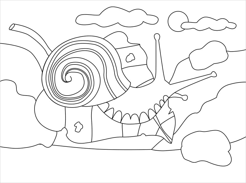 Coloriage escargot simple