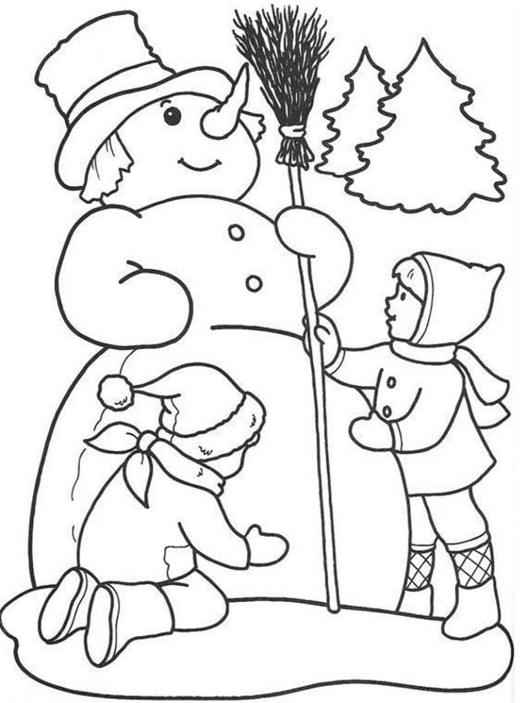 Coloriage faire un bonhomme de neige à imprimer