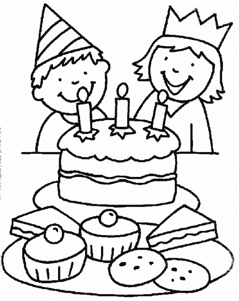 Coloriage Fête D’anniversaire 5 à imprimer