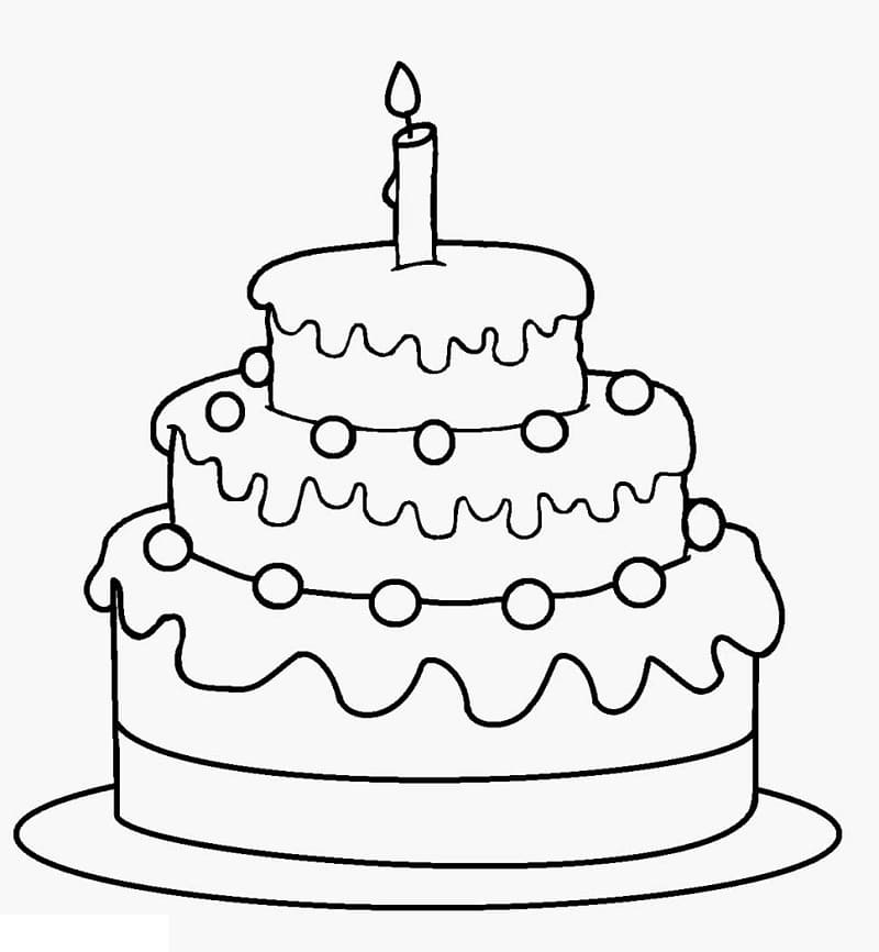 Coloriage Gâteau D'anniversaire 2