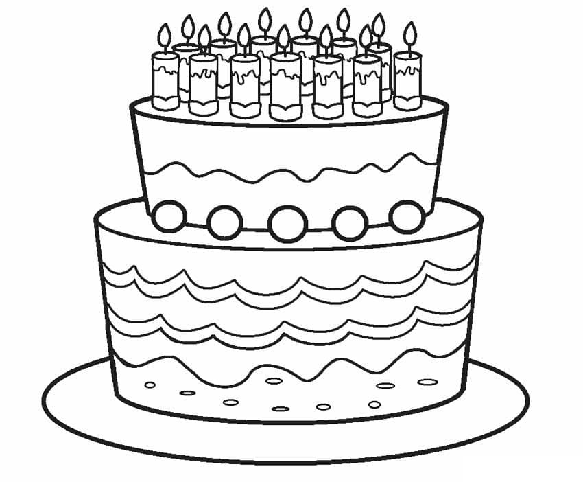 Coloriage Gâteau D'anniversaire 3
