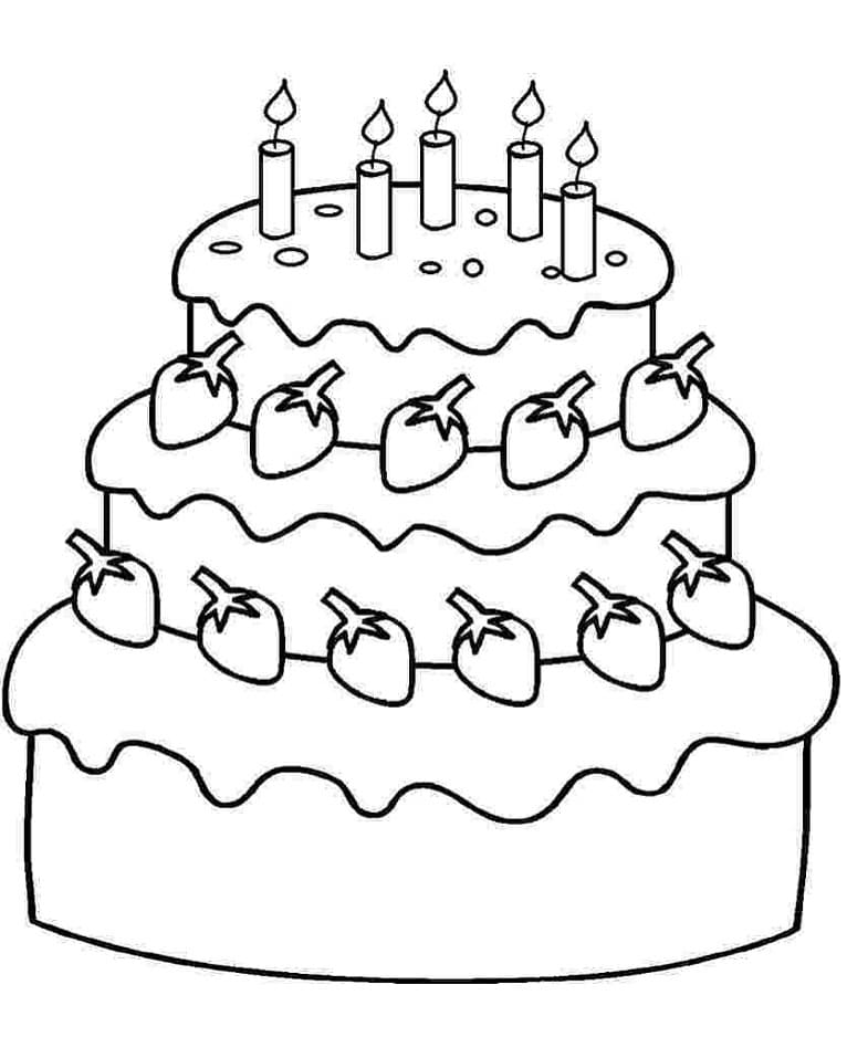 Coloriage Gâteau D'anniversaire 4