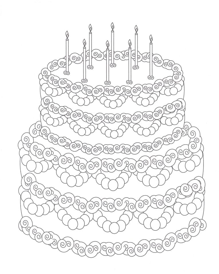 Coloriage Gâteau D'anniversaire 5