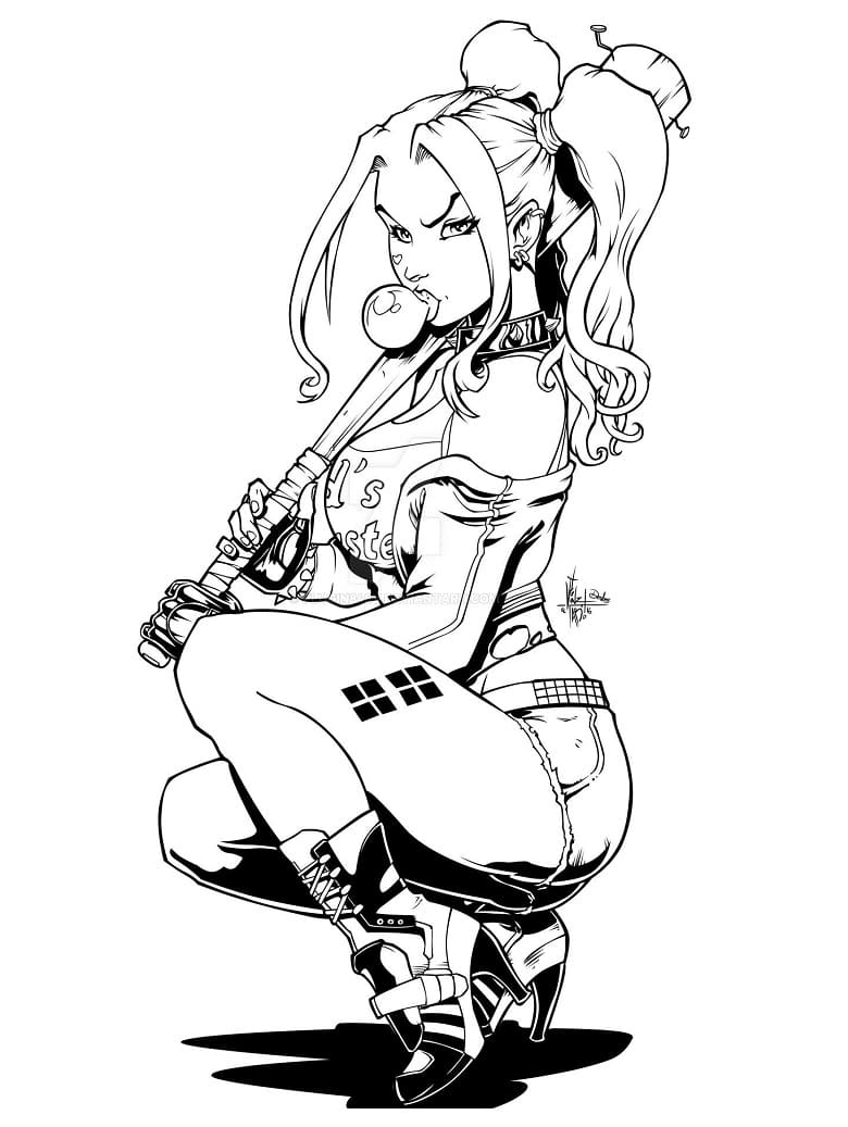 Coloriage harley quinn 11