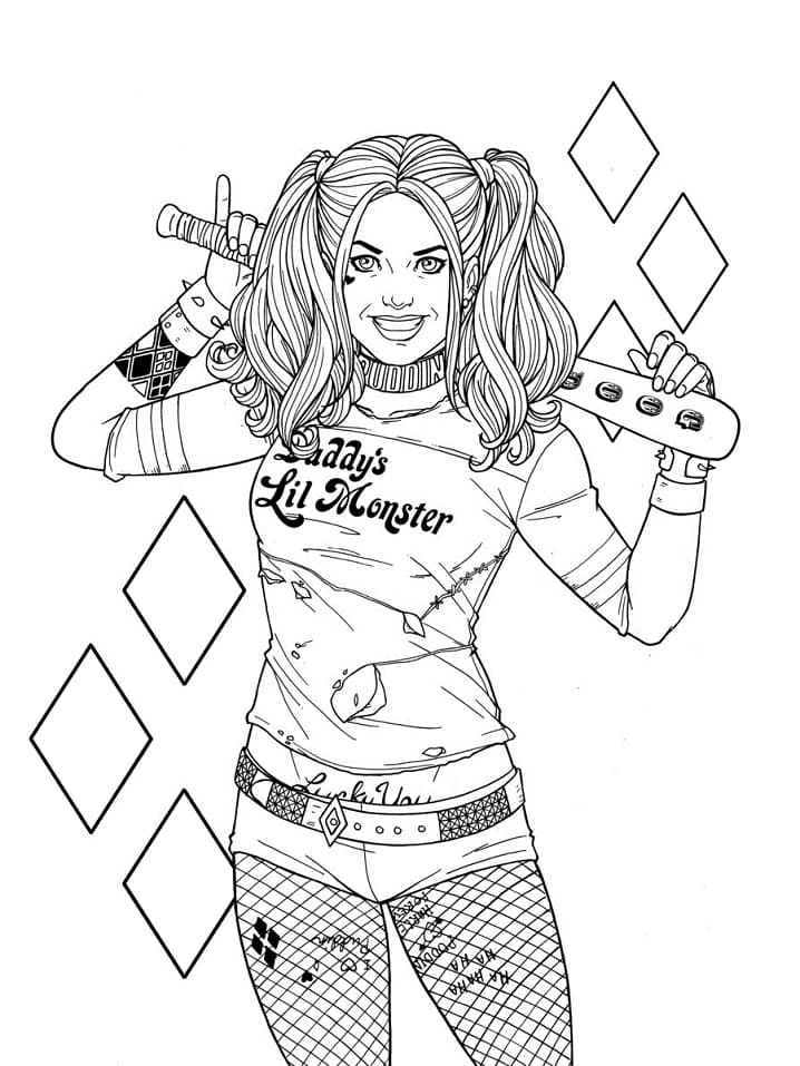 Coloriage harley quinn 2