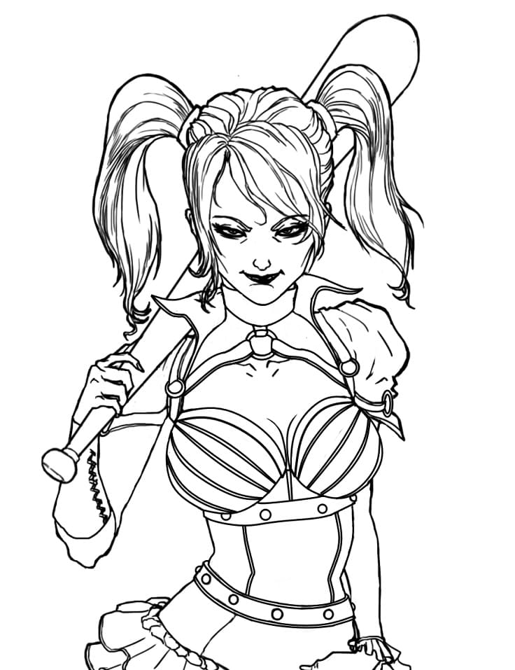 Coloriage harley quinn 5