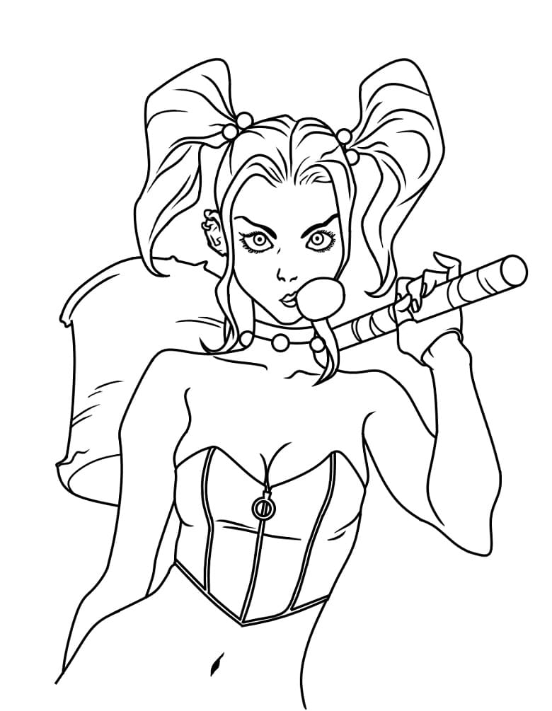 Coloriage harley quinn 9