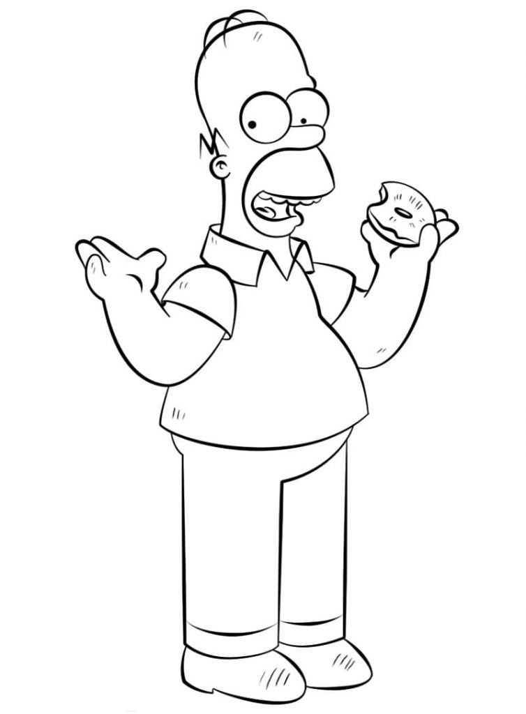 Coloriage homer simpson à imprimer