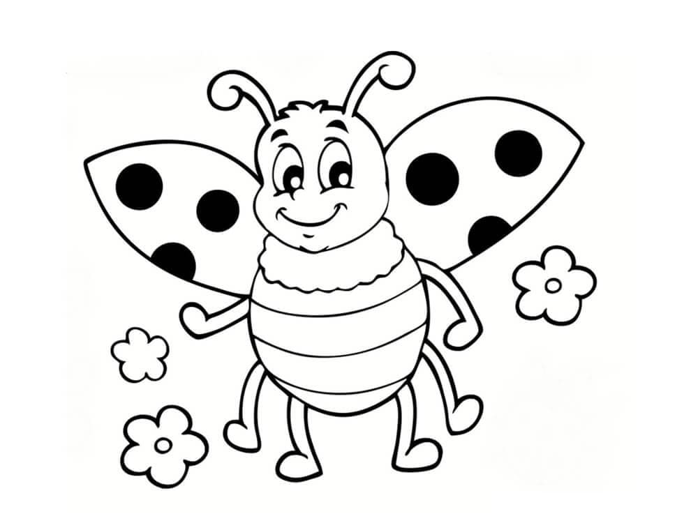 Coloriage jolie insecte coccinelle maternelle facile