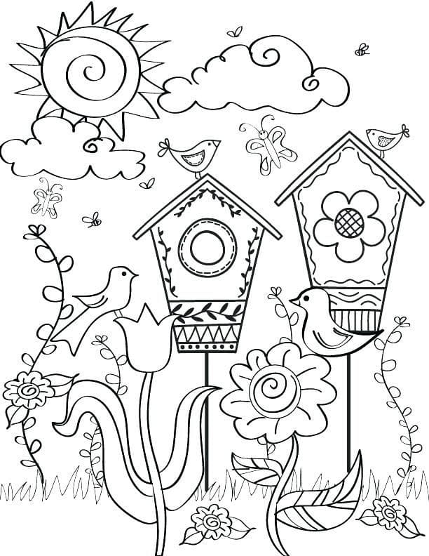 Coloriage joyeux printemps 4