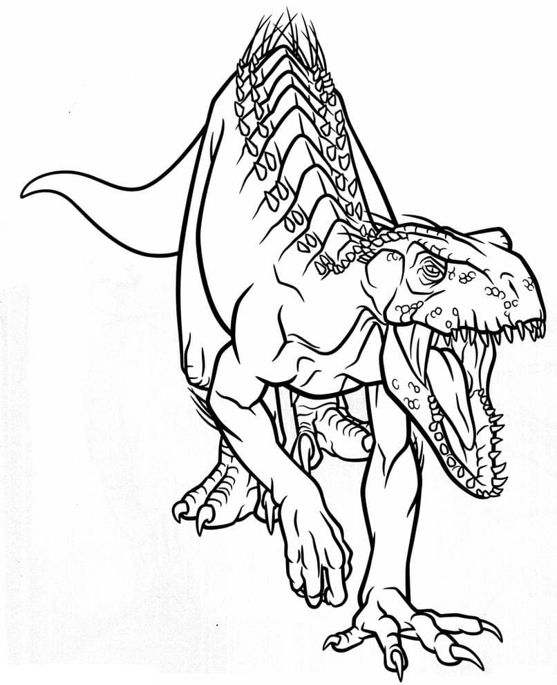 Coloriage jurassic world indoraptor