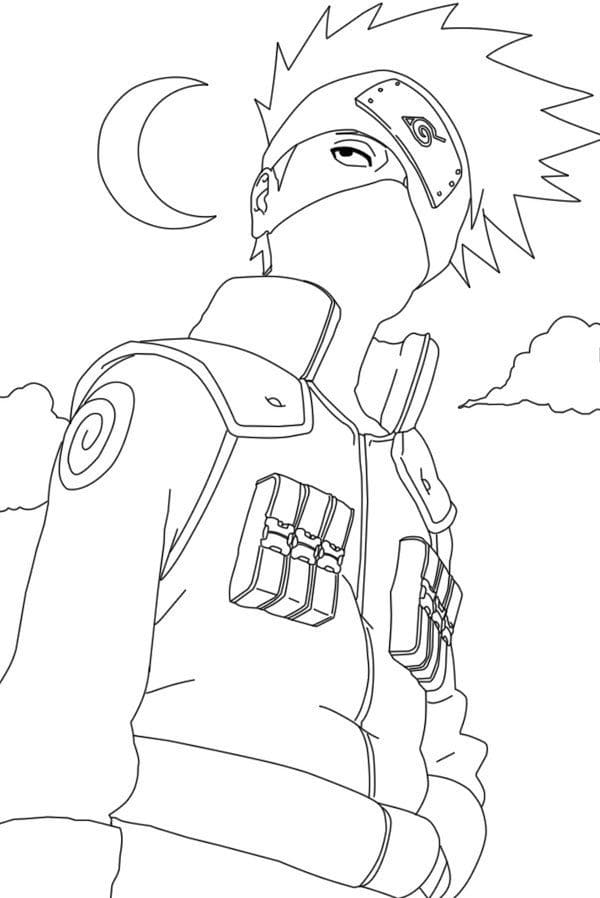 Coloriage Kakashi à Naruto à imprimer