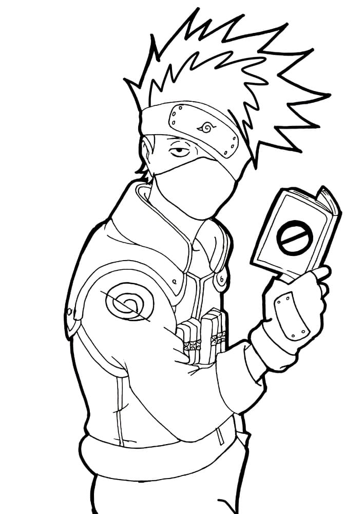 Coloriage Kakashi et Livre