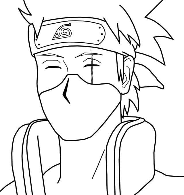 Coloriage Kakashi Souriant à imprimer