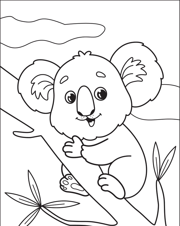 Coloriage koala mignon 3