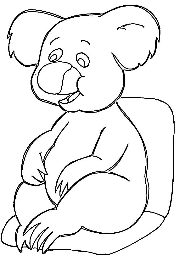 Coloriage koala sur une chaise