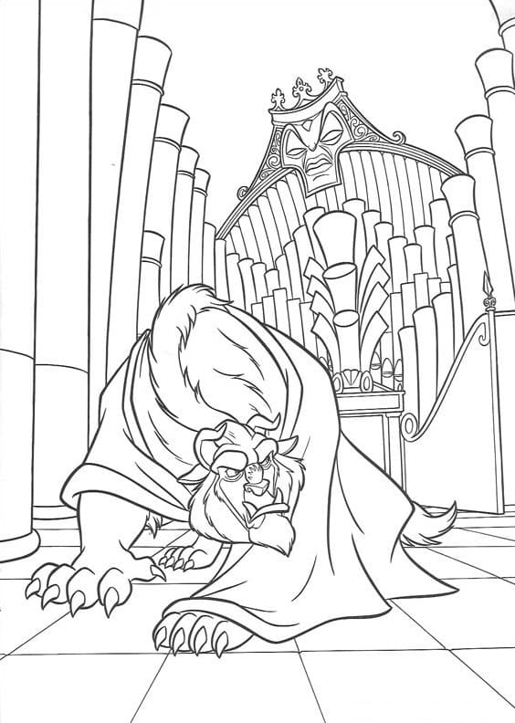 Coloriage la belle et la bête 4